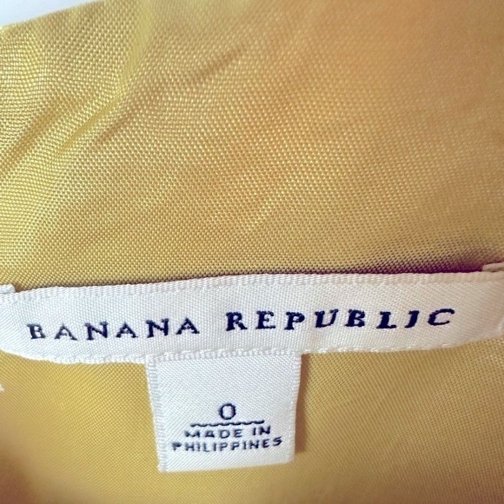 Banana Republic Chartreuse Jacquard Cocktail Sheath Dress Sleeveless Sz 0 - Picture 7 of 9